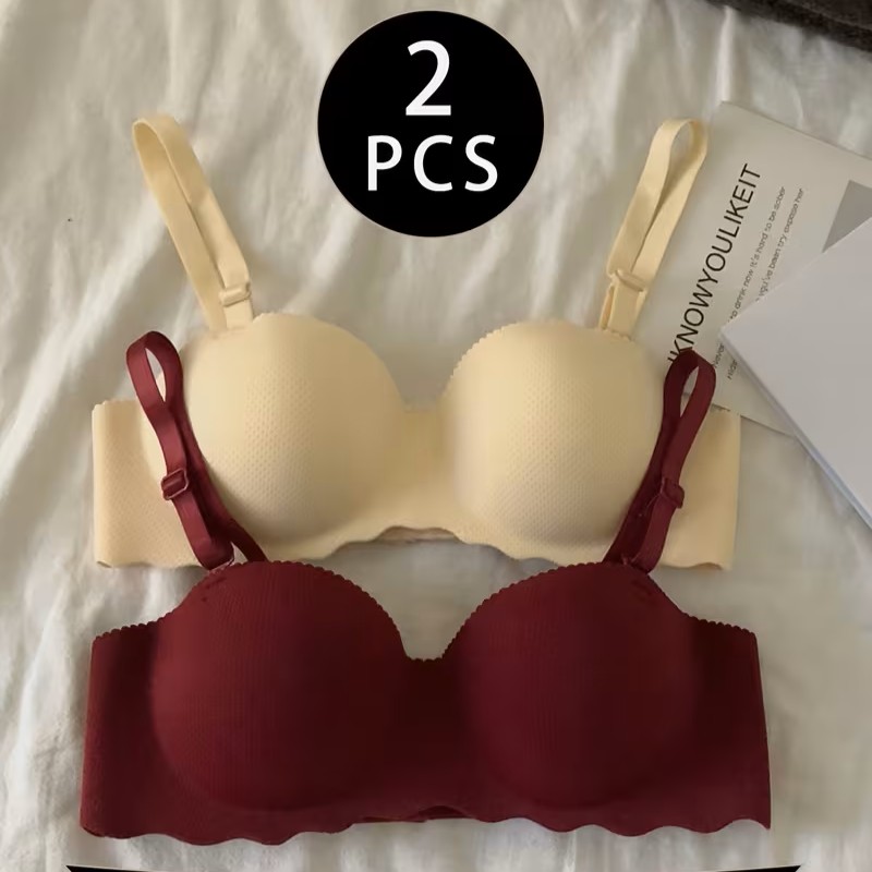 2 piezas Sujetador minimalista sin aros para mujer